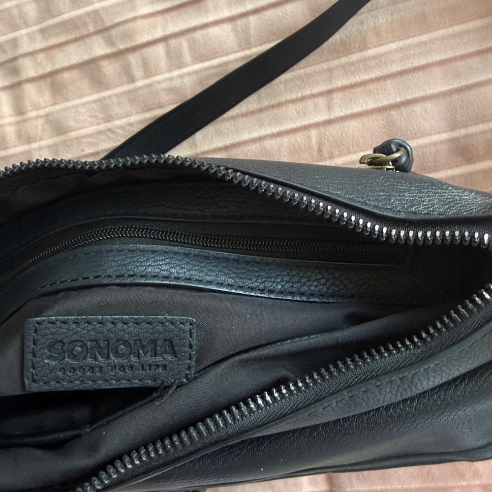 Sonoma Black Crossbody Wallet Bag with Zip Detail - Picture 4 of 7
